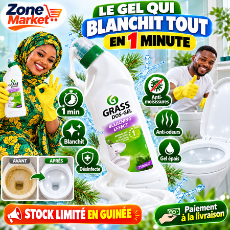 🔥 GRASS DOS-GEL 750 ml : Des WC blancs et propres en 1 minute !