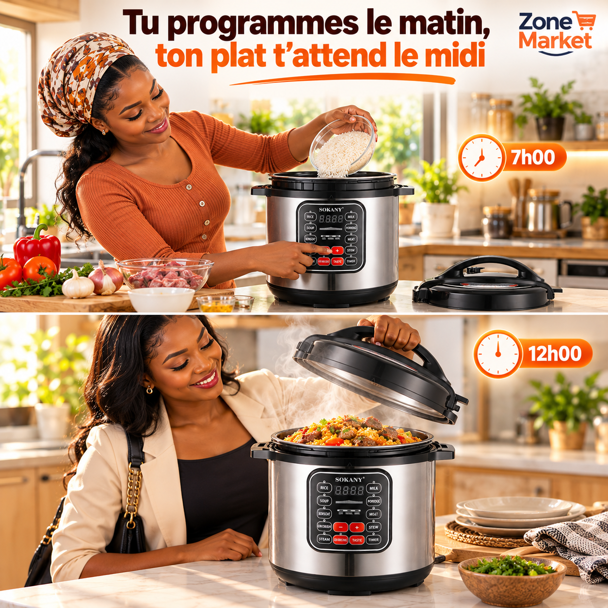 🎯 Autocuiseur Électrique Intelligent SOKANY  – Cuisinez vos Plats Préférés 3x Plus Vite !