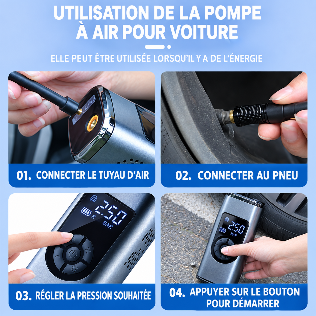 Compresseur Intelligent Sans Fil : Ne Restez Plus Jamais Bloqué sur la Route !