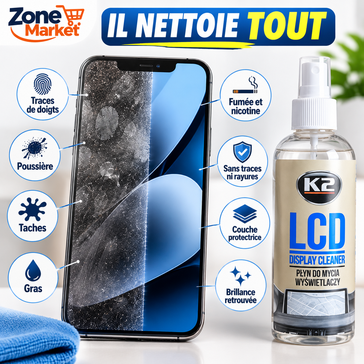 Nettoyant écrans K2 LCD Display Cleaner