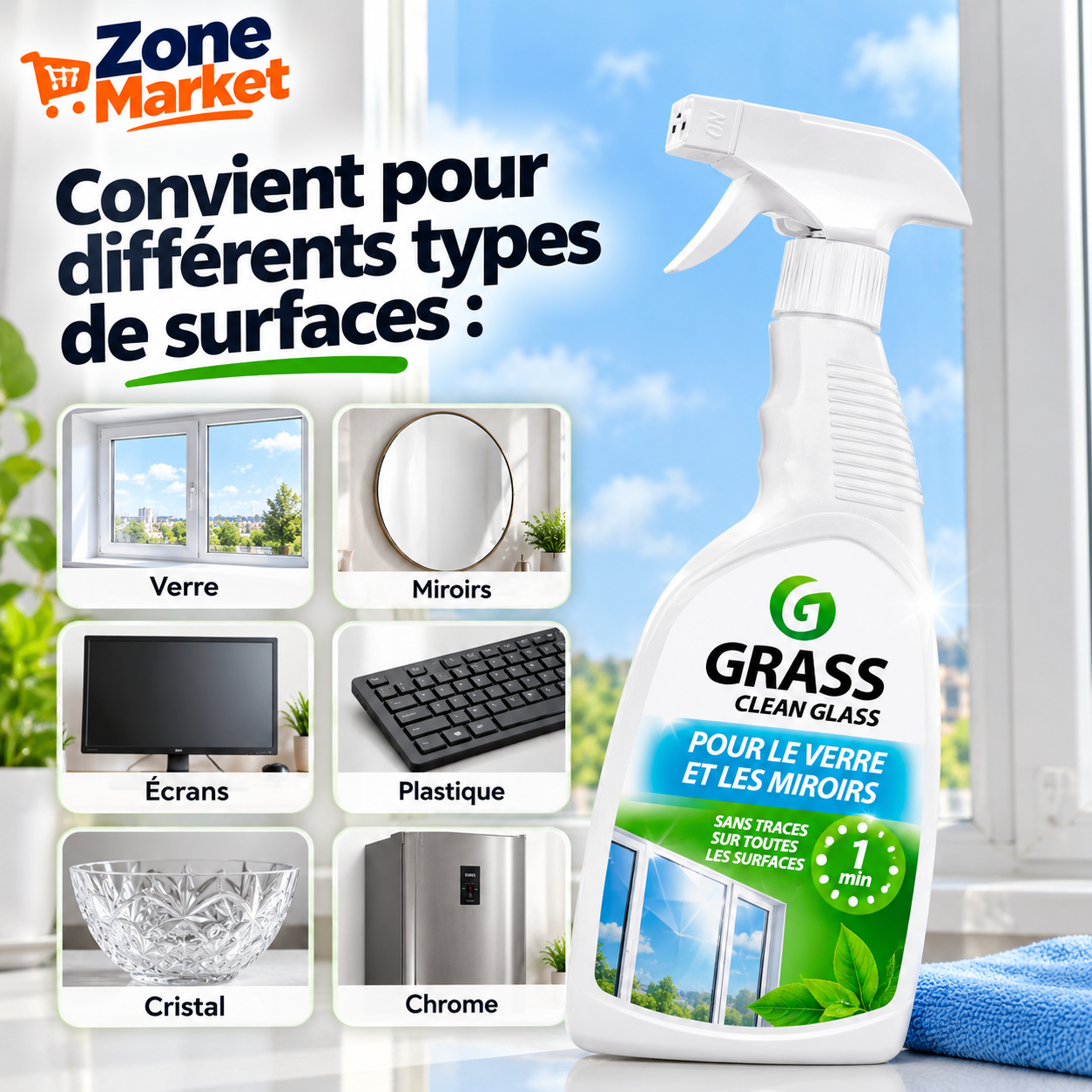Le Spray Vitres et Miroirs qui ne laisse aucune trace