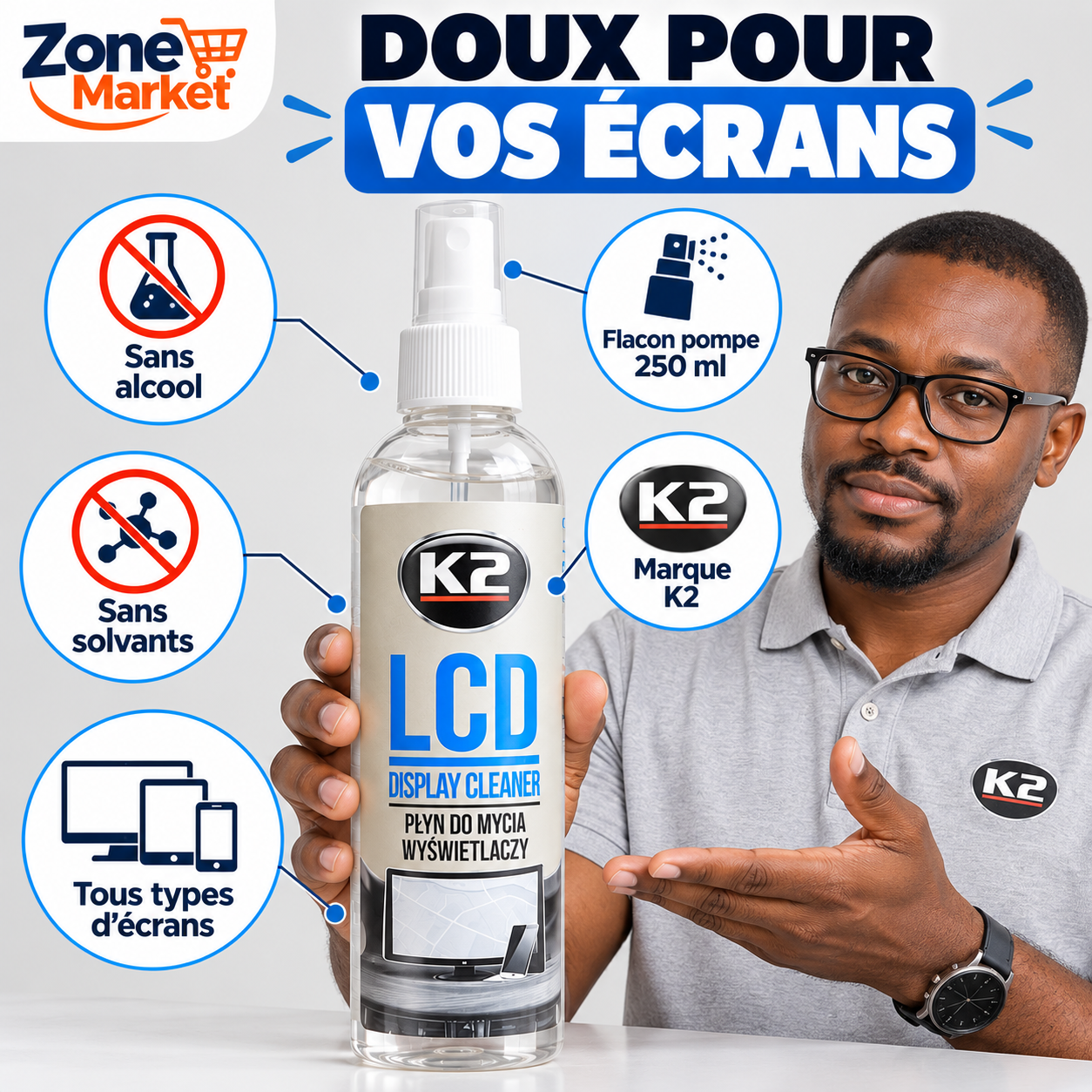 Nettoyant écrans K2 LCD Display Cleaner