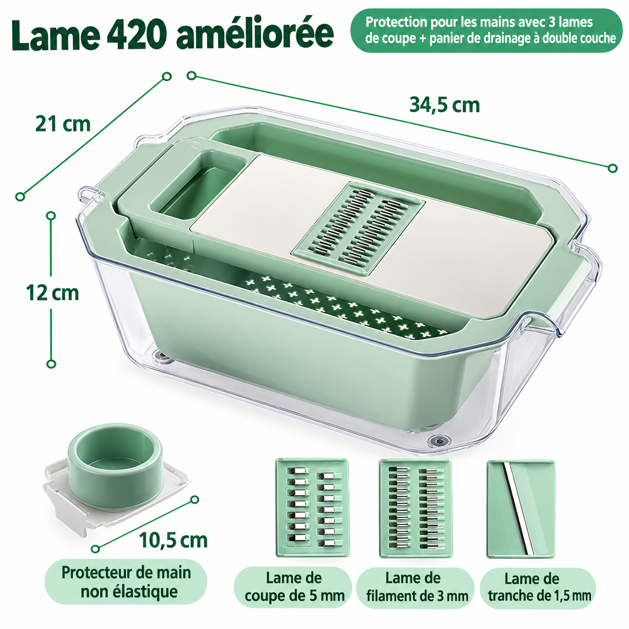 Coupe-Légumes Multifonction Pro (22 Pièces) – Préparez vos Repas 5x Plus Vite !