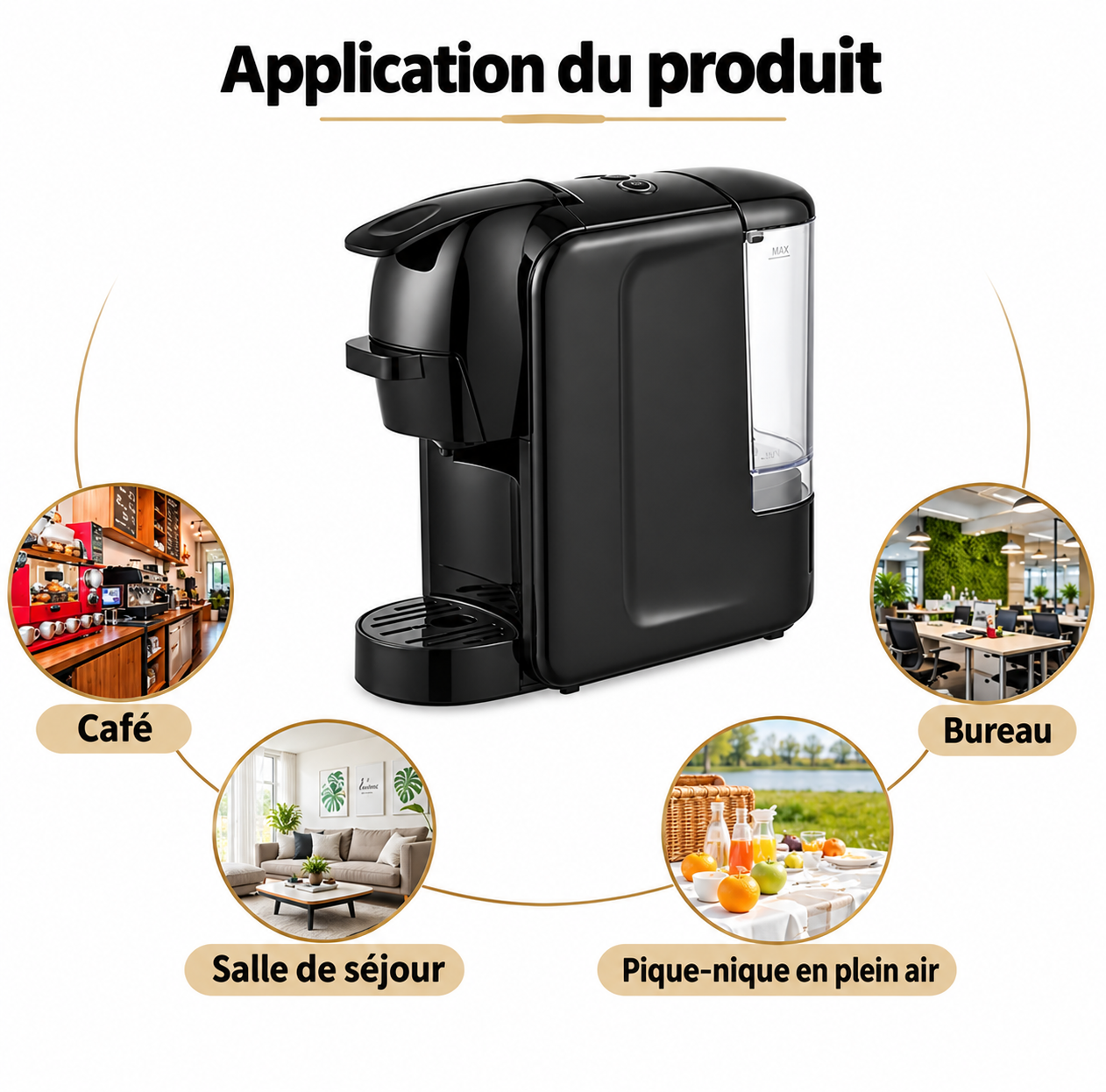 Machine à Café Multi-Capsules 4-en-1  – L'Expérience Café Ultime à la Maison