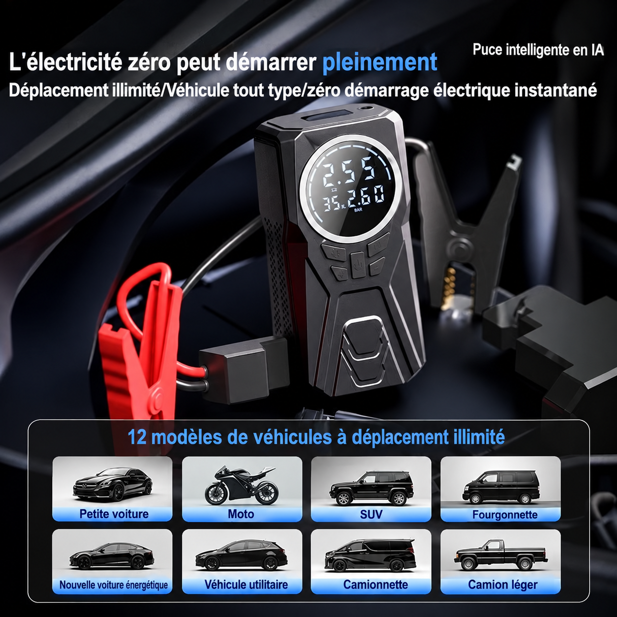 Booster de Batterie & Gonfleur Intelligent 2-en-1 – Le Sauveur des Chauffeurs Guinéens