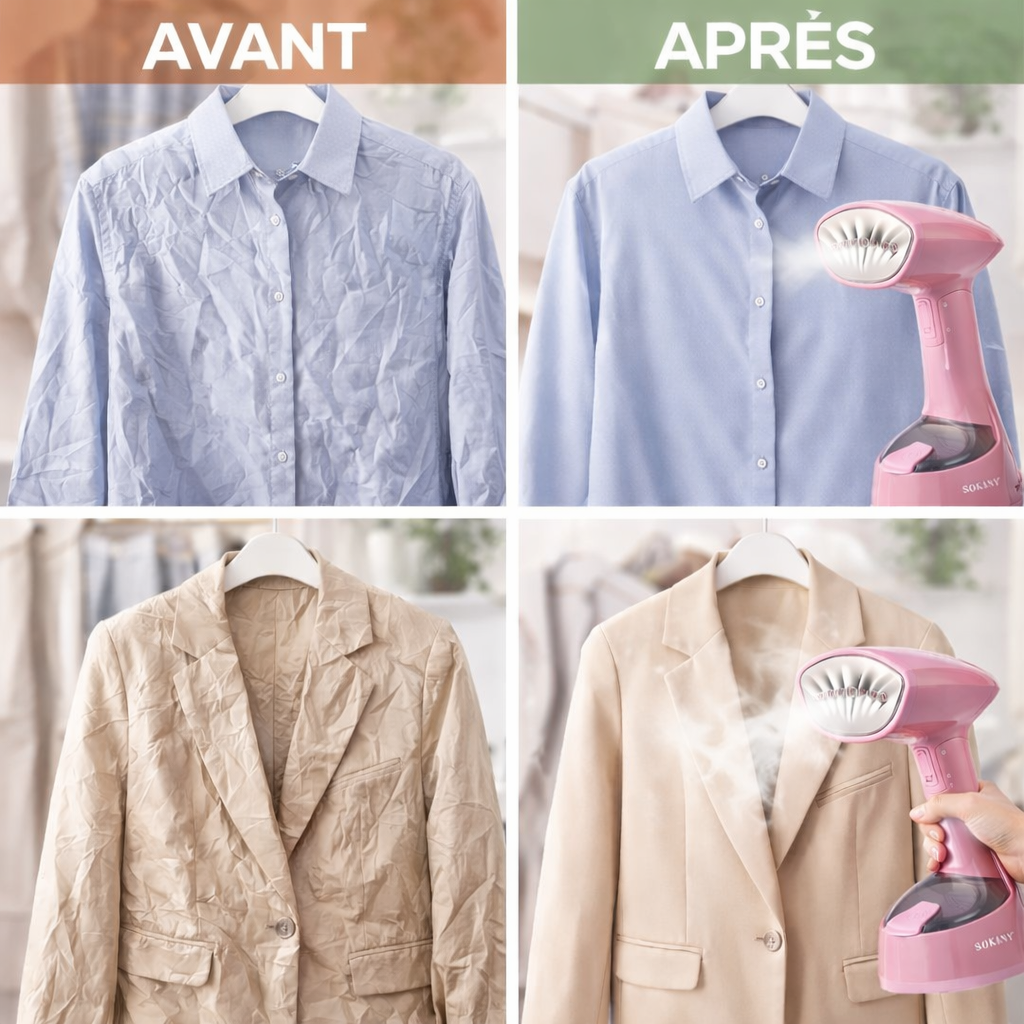 DÉFROISSEUR À VAPEUR AVEC DOUBLE MULTIFONCTION .