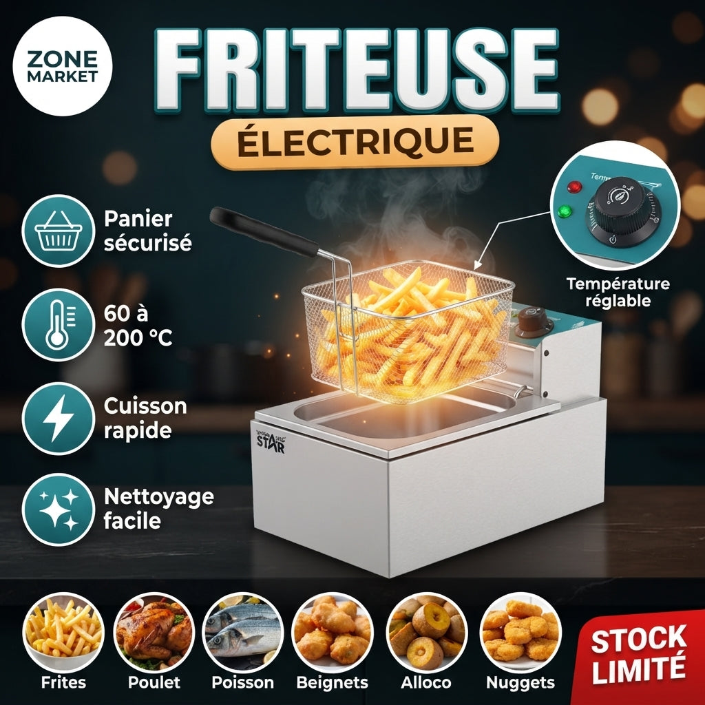 FRITEUSE ÉLECTRIQUE 6L : LE CROUSTILLANT QUI FAIT VENDRE !