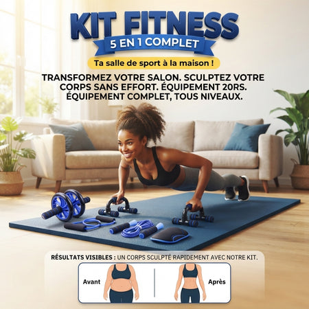 KIT FITNESS 5 EN 1 COMPLET : Votre salle de sport à la maison !
