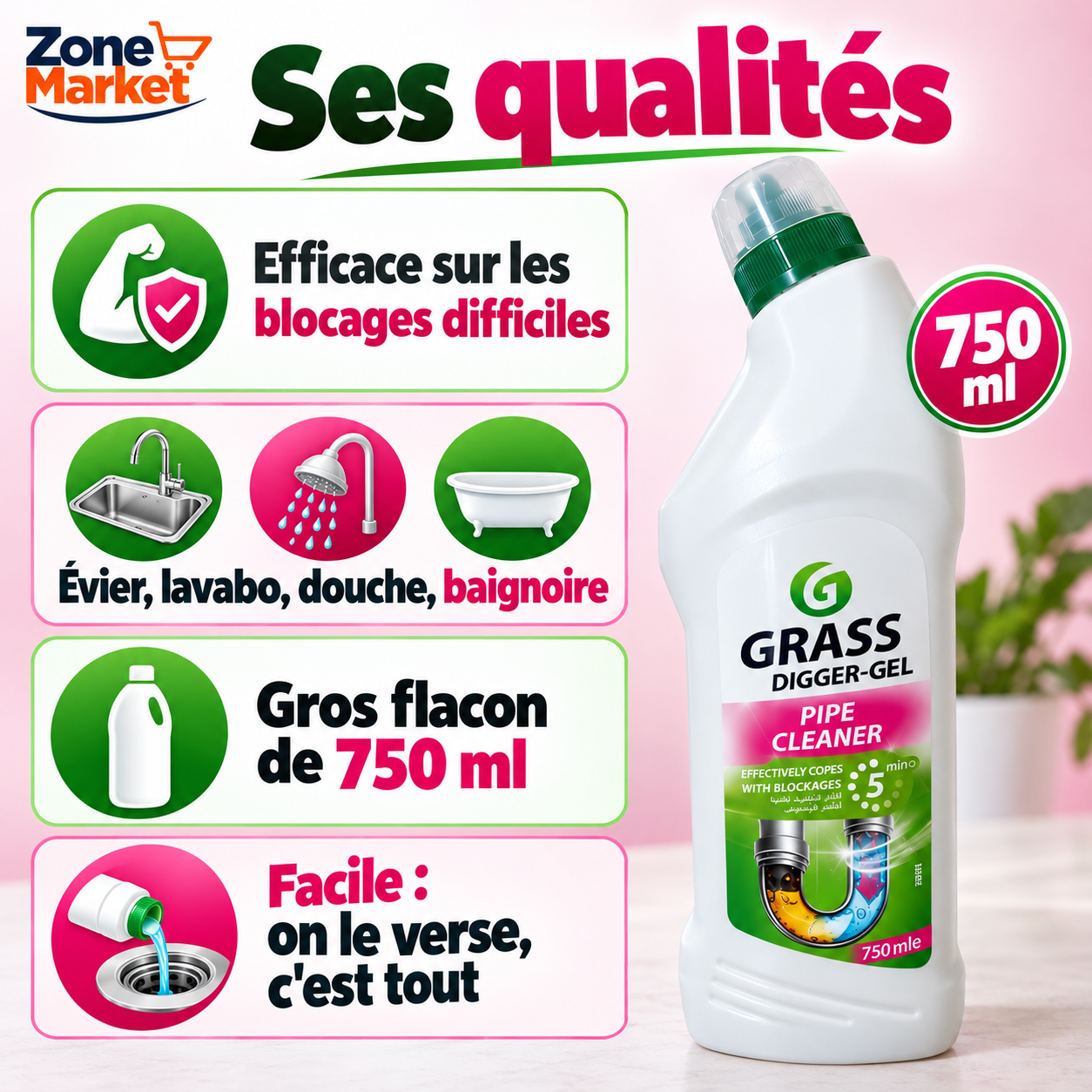 🚰 GRASS Digger-Gel : Tuyaux débouchés en 5 minutes !