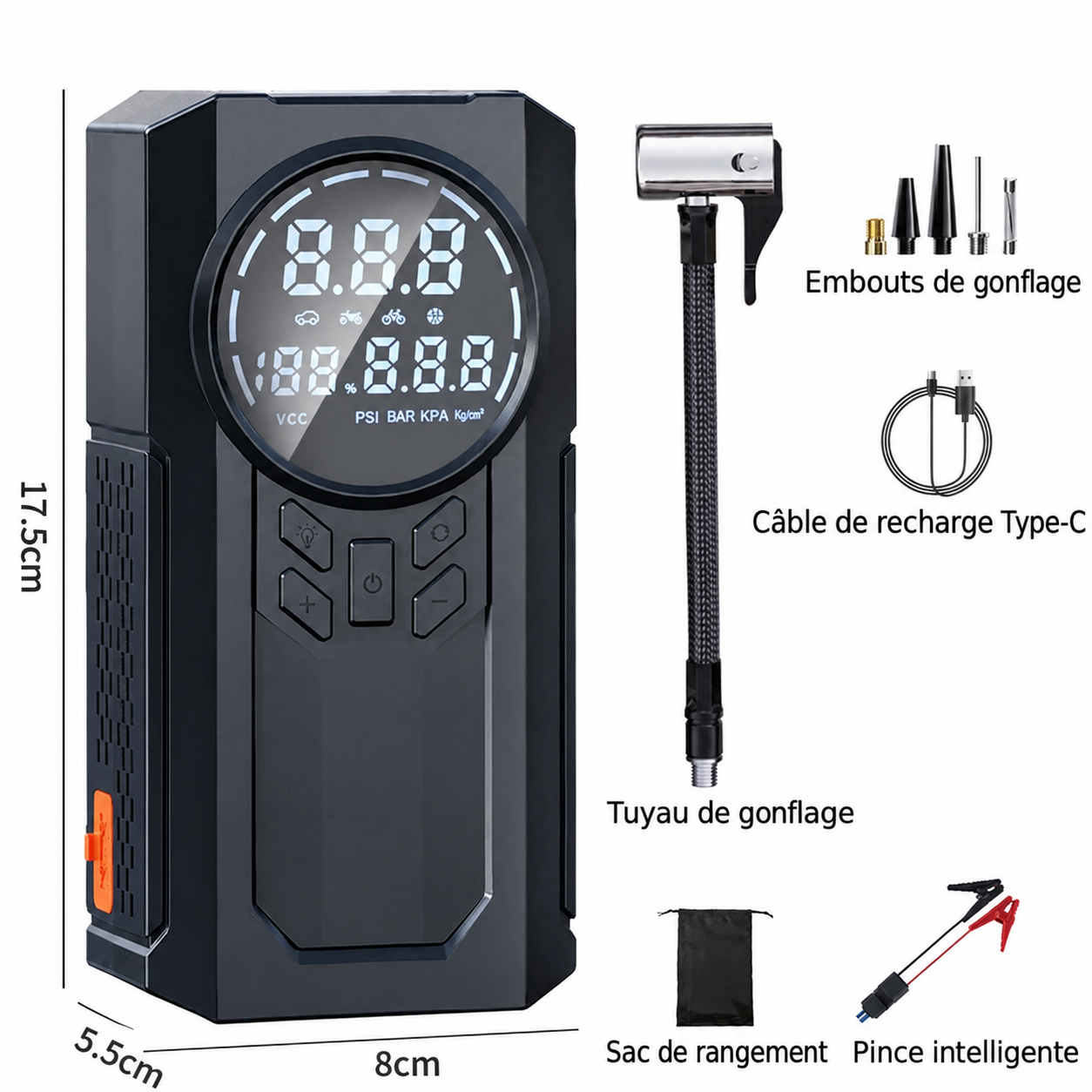 Booster de Batterie & Gonfleur Intelligent 2-en-1 – Le Sauveur des Chauffeurs Guinéens
