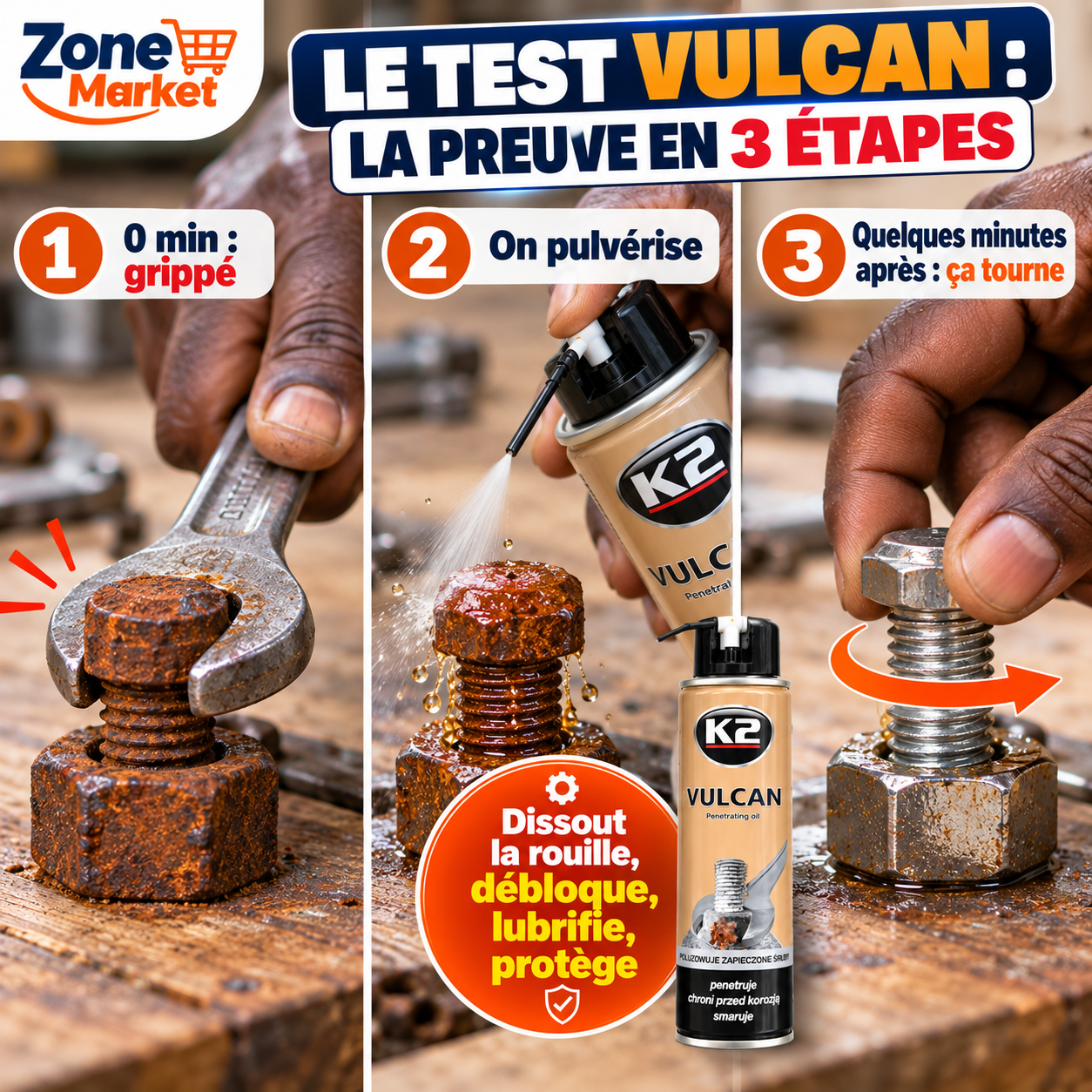 K2 Vulcan : Le spray qui débloque tout, même la rouille la plus têtue 🔩