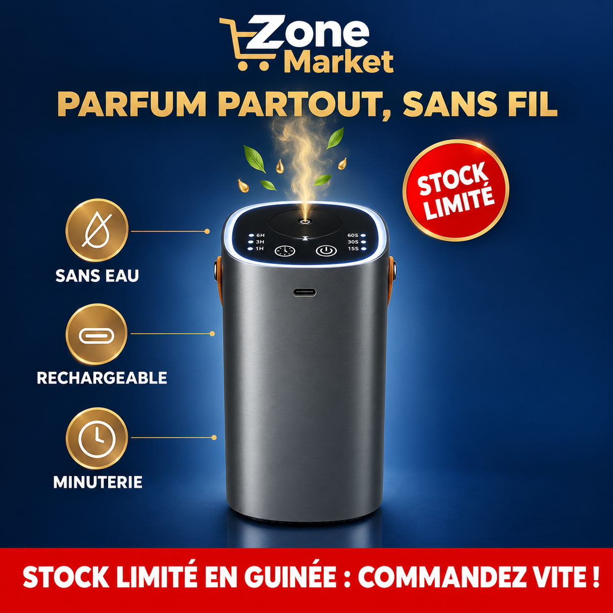 Diffuseur de Parfum Portable Rechargeable– Élégant & Sans Fil