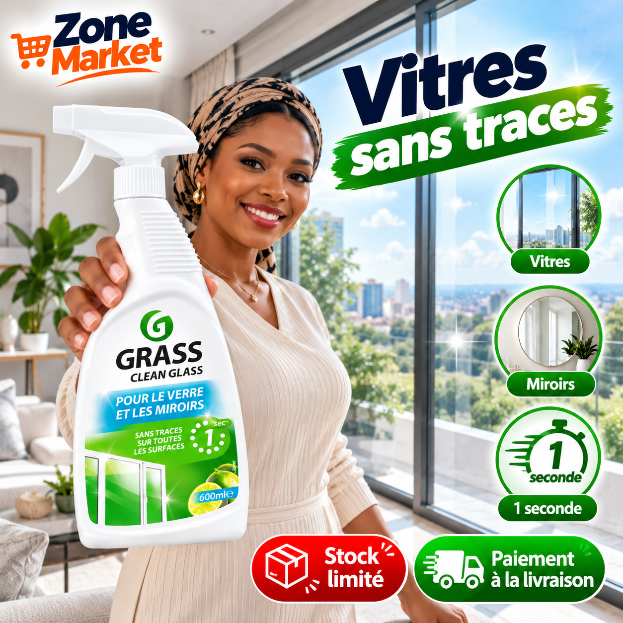 Le Spray Vitres et Miroirs qui ne laisse aucune trace