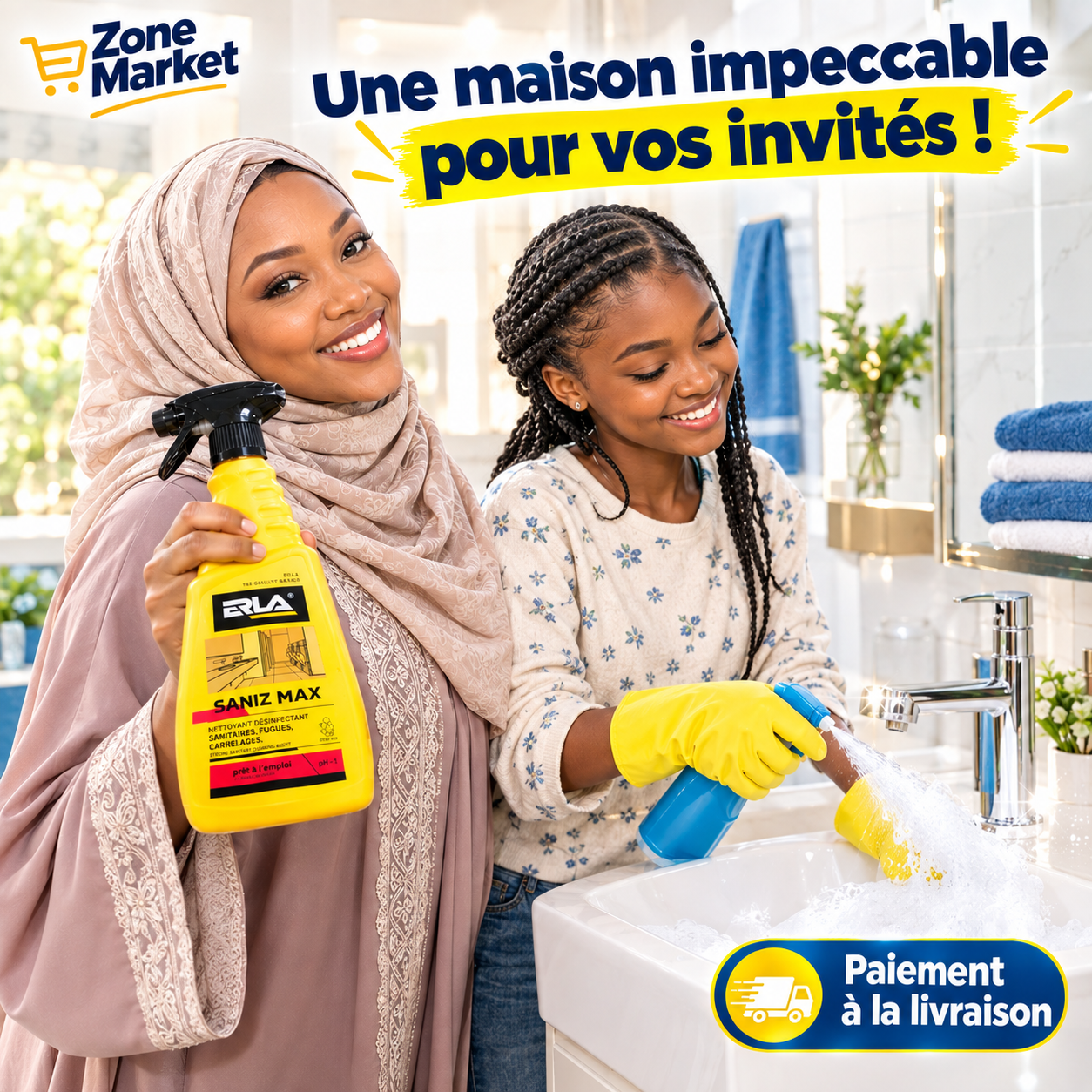 ERLA SANIZ MAX – Détartrant et Nettoyant Sanitaire Puissant (Prêt à l'emploi)