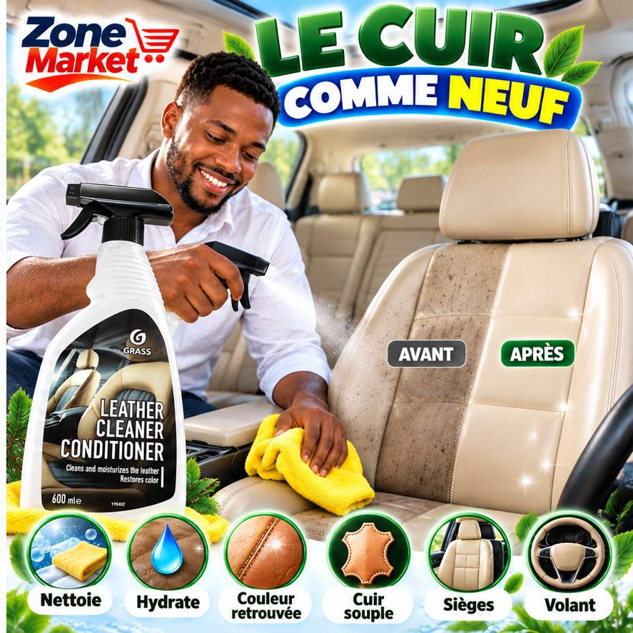 Le nettoyant des chaises cuire de la voiture 🔥 GRASS LEATHER : Votre cuir comme neuf, propre et souple !