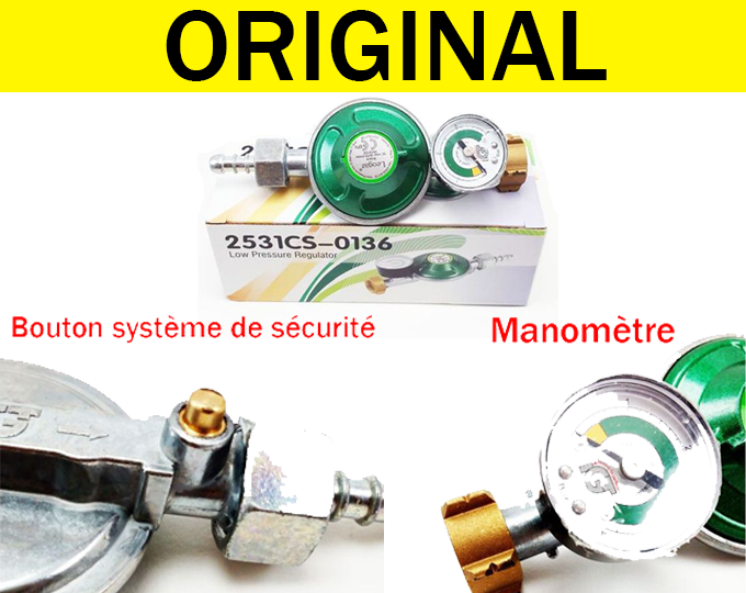 Détendeur de Gaz Anti-Fuite avec Manomètre